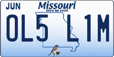 MO license plate OL5L1M