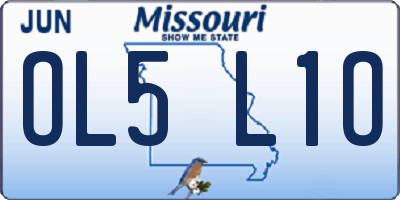 MO license plate OL5L1O