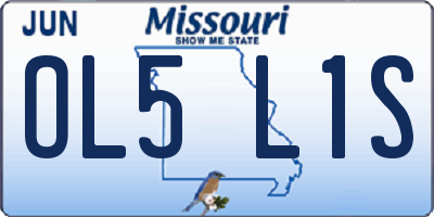 MO license plate OL5L1S