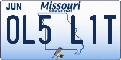 MO license plate OL5L1T