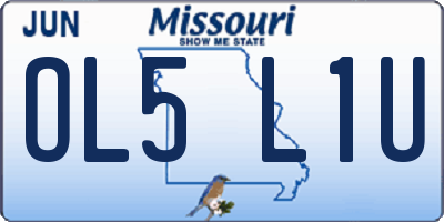 MO license plate OL5L1U