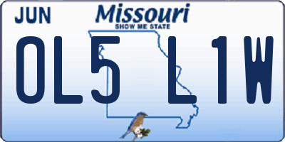 MO license plate OL5L1W
