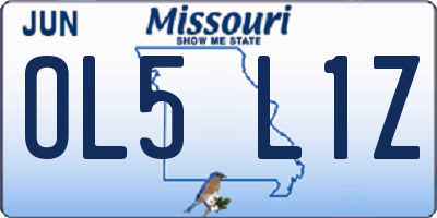MO license plate OL5L1Z