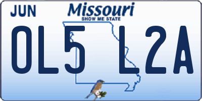 MO license plate OL5L2A