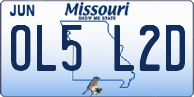 MO license plate OL5L2D