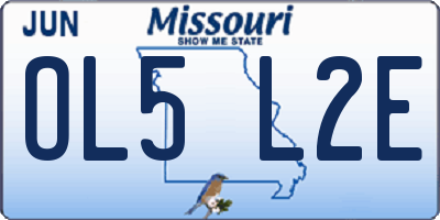 MO license plate OL5L2E