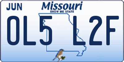 MO license plate OL5L2F