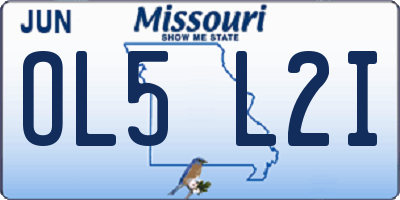 MO license plate OL5L2I