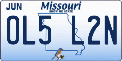 MO license plate OL5L2N