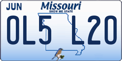 MO license plate OL5L2O