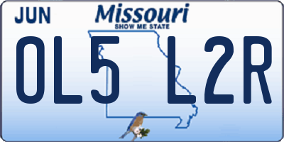 MO license plate OL5L2R
