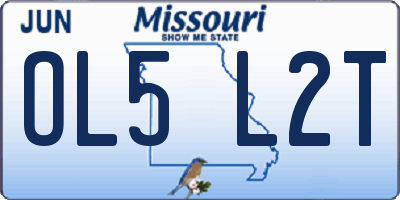 MO license plate OL5L2T