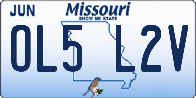 MO license plate OL5L2V