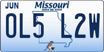 MO license plate OL5L2W