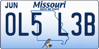 MO license plate OL5L3B