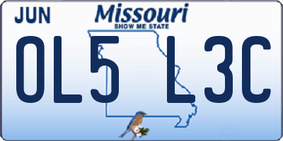MO license plate OL5L3C