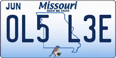 MO license plate OL5L3E