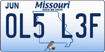 MO license plate OL5L3F
