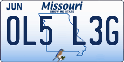 MO license plate OL5L3G