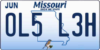 MO license plate OL5L3H
