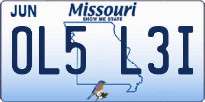 MO license plate OL5L3I