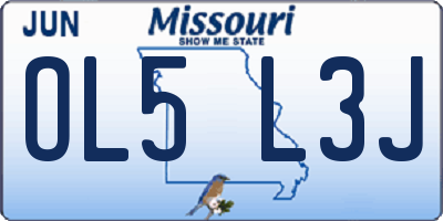 MO license plate OL5L3J