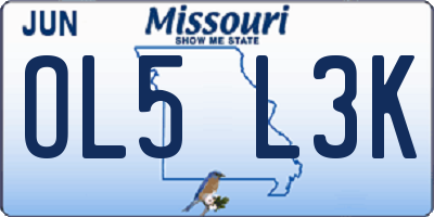MO license plate OL5L3K