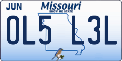 MO license plate OL5L3L