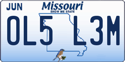 MO license plate OL5L3M