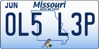 MO license plate OL5L3P