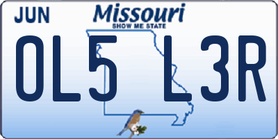 MO license plate OL5L3R