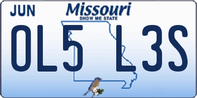 MO license plate OL5L3S