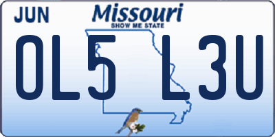 MO license plate OL5L3U