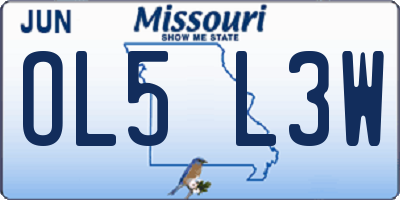 MO license plate OL5L3W