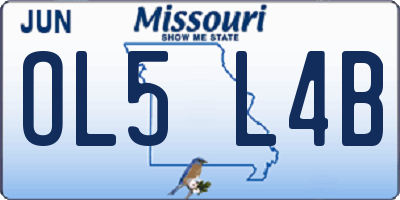 MO license plate OL5L4B
