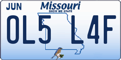 MO license plate OL5L4F