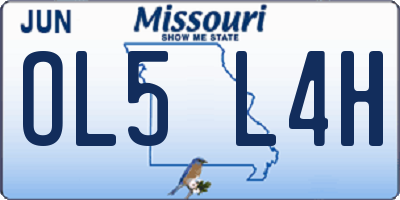 MO license plate OL5L4H
