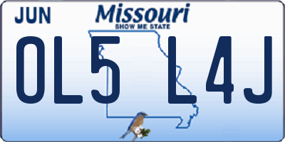 MO license plate OL5L4J