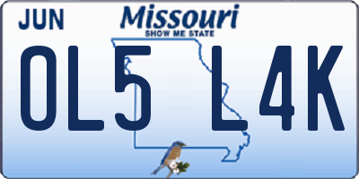 MO license plate OL5L4K