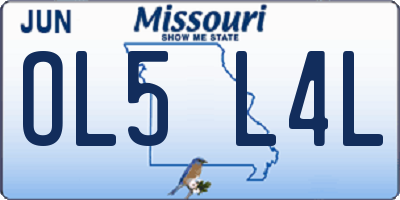 MO license plate OL5L4L