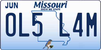 MO license plate OL5L4M