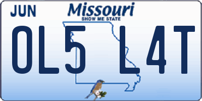 MO license plate OL5L4T