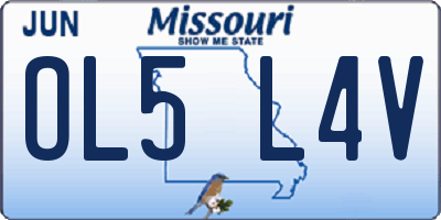 MO license plate OL5L4V