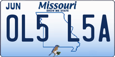 MO license plate OL5L5A