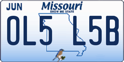 MO license plate OL5L5B
