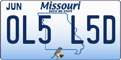 MO license plate OL5L5D
