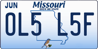 MO license plate OL5L5F