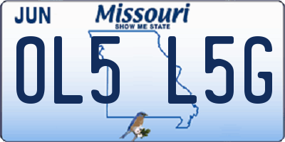 MO license plate OL5L5G