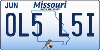 MO license plate OL5L5I