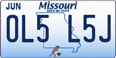 MO license plate OL5L5J